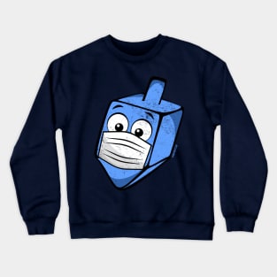 Hanukkah 2020 Dreidel Wearing Face Mask Crewneck Sweatshirt